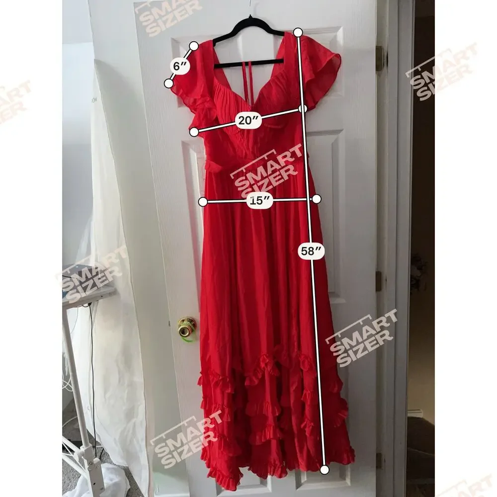 Long Red Dress Bridgerton Inspired Size 12 NWT - Picture 5 of 8